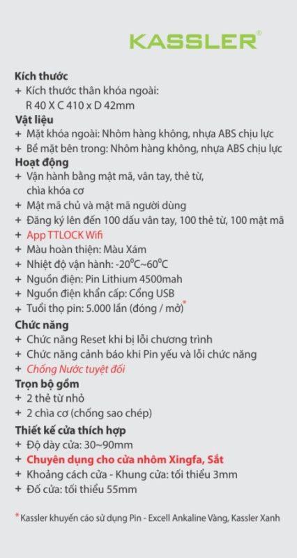 Khoá Cửa Nhôm Kassler KL 599I App